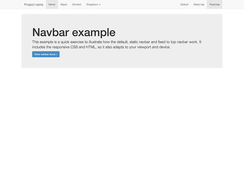 Fixed navbar example